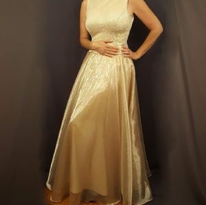 JS Collections size 10 Gold Evening Gown